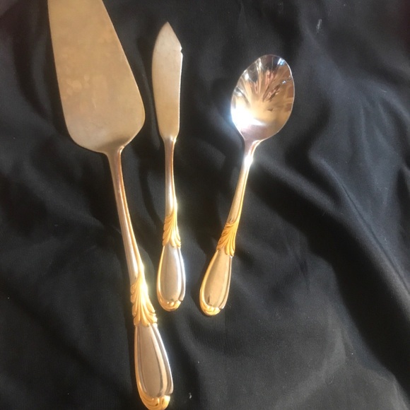 Replacement Gold and Silver Serving Set by retroneu silverwar flatware in Korea - Picture 3 of 3